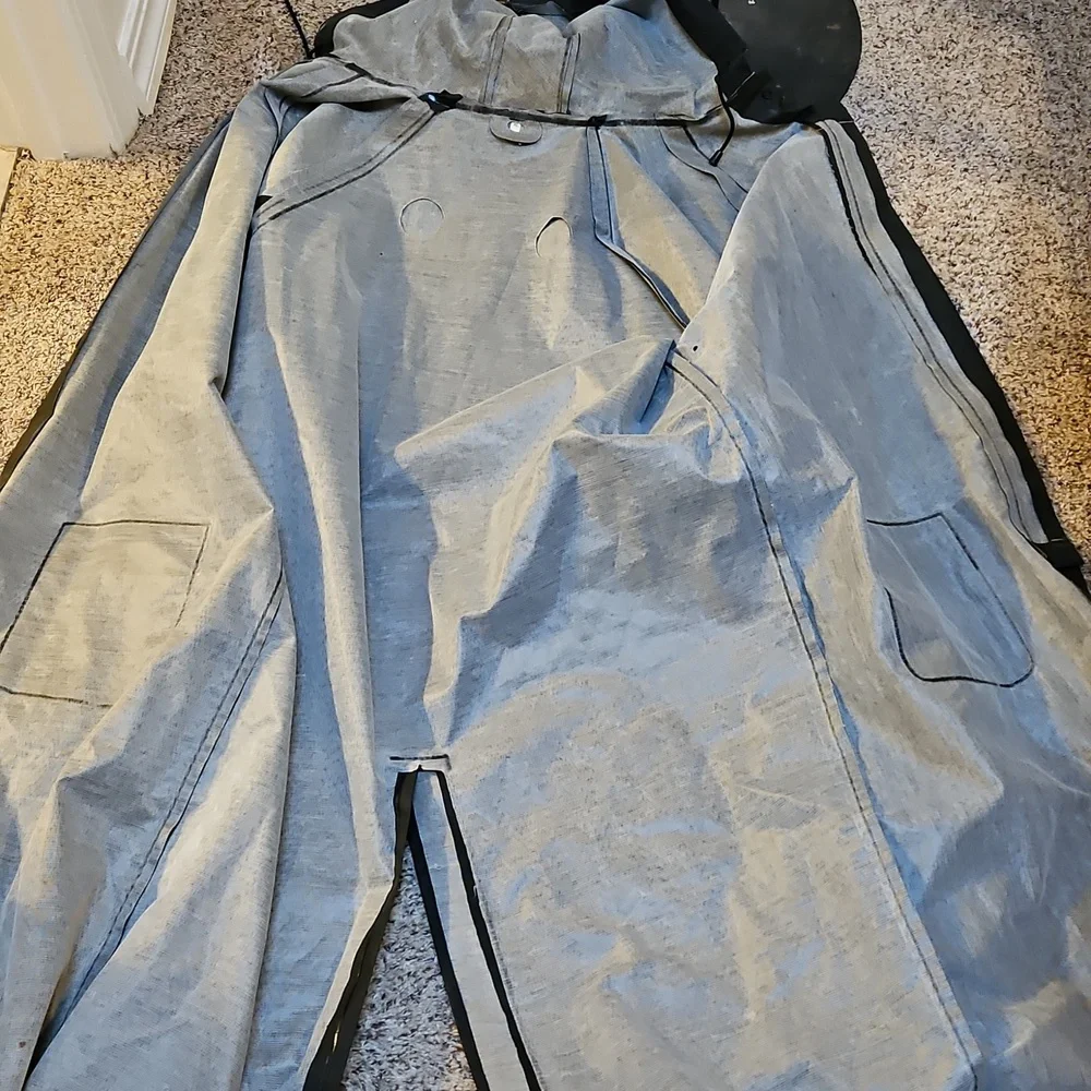 O'NEAL RACING Rubber Black Hooded Men's Rain Coat - XL